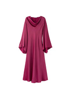 Robe Satinée Manches Cloche