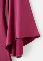 Robe Satinée Manches Cloche