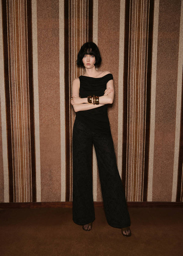 Vaqueros Wide Leg con Estampado de Cachemira