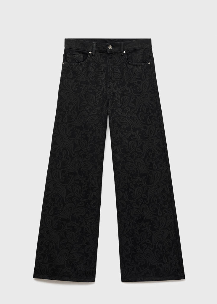 Jean Wide Leg Imprimé Cachemire