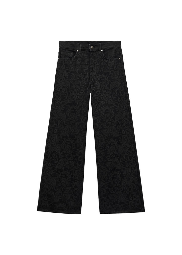 Jean Wide Leg Imprimé Cachemire