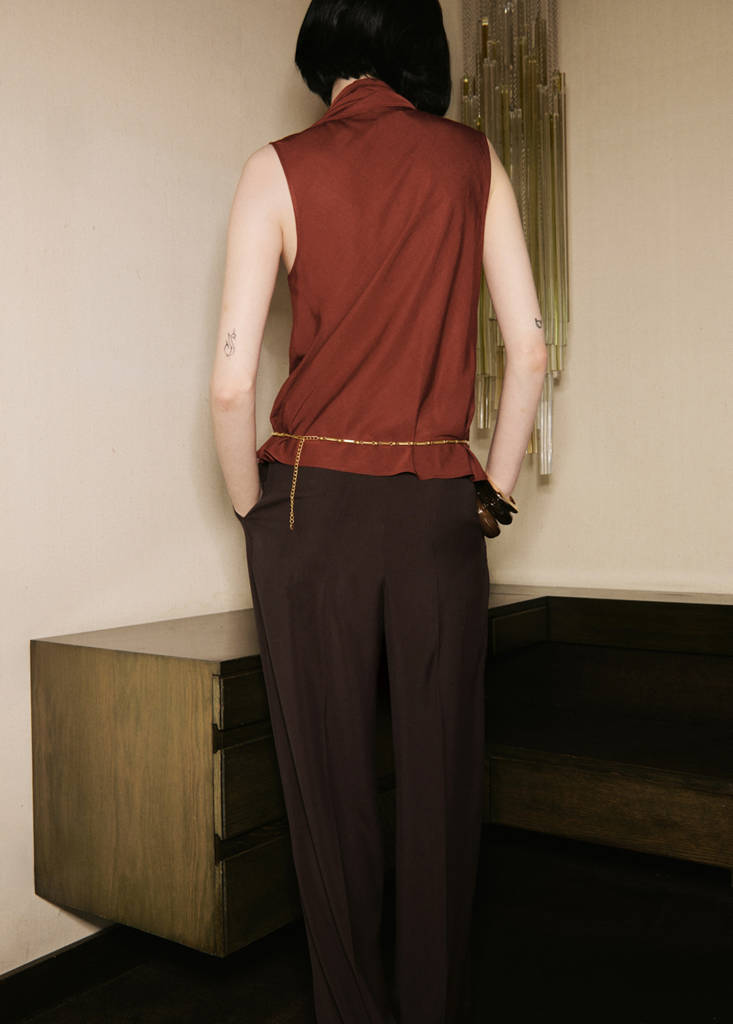 Blusa con collo foulard