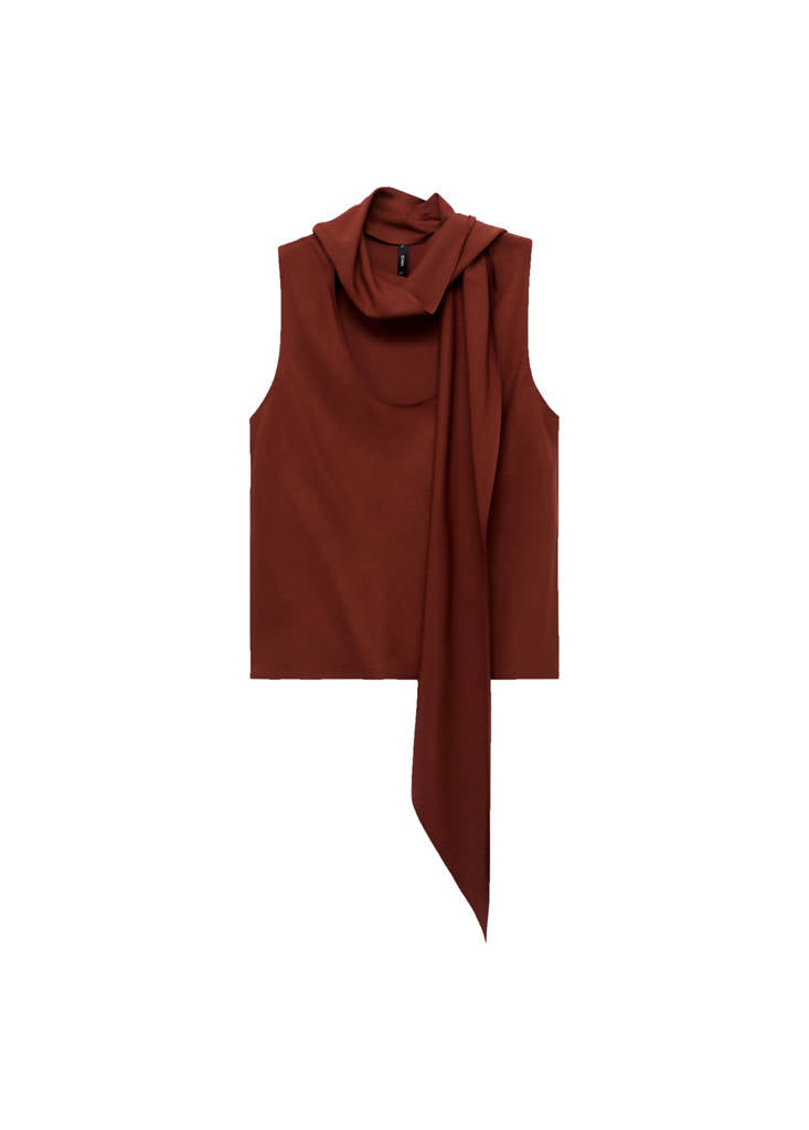 Blusa con collo foulard