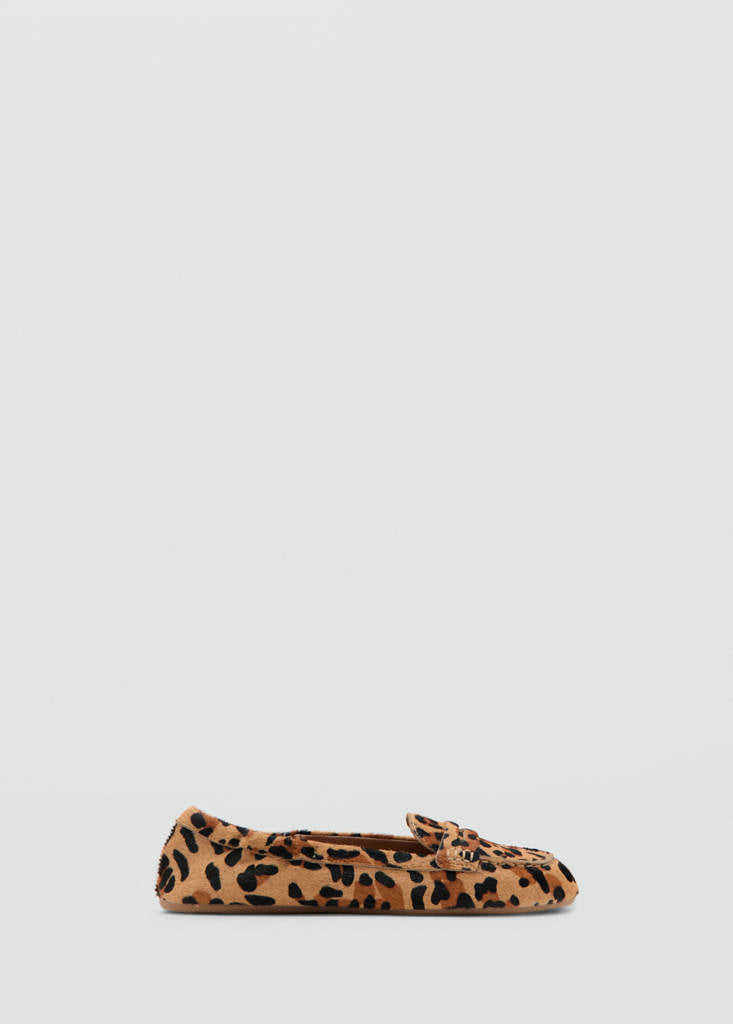 Mocassins Cuir Fausse Fourrure Léopard
