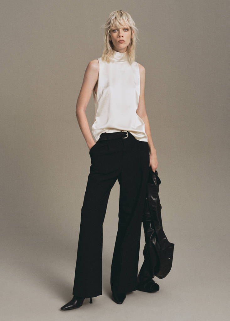 Blouse Satinée Col Roulé