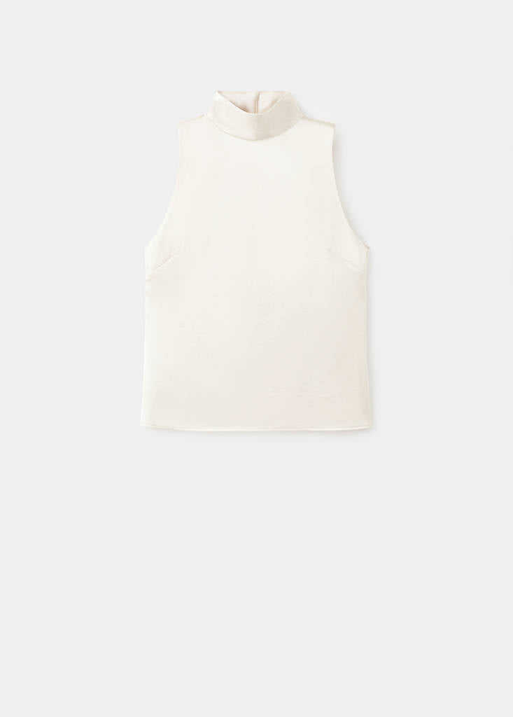 Blouse Satinée Col Roulé