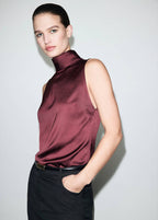 Blouse Satinée Col Roulé