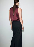 Blouse Satinée Col Roulé