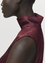 Blouse Satinée Col Roulé