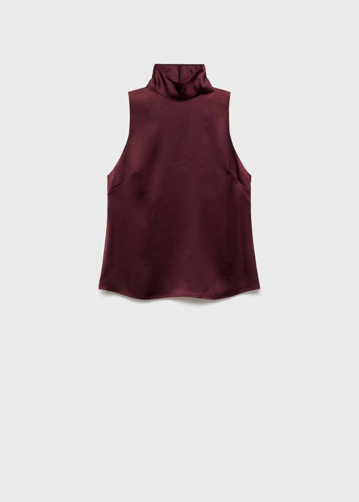 Blouse Satinée Col Roulé