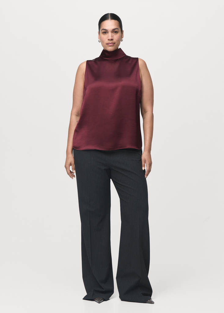 Blouse Satinée Col Roulé
