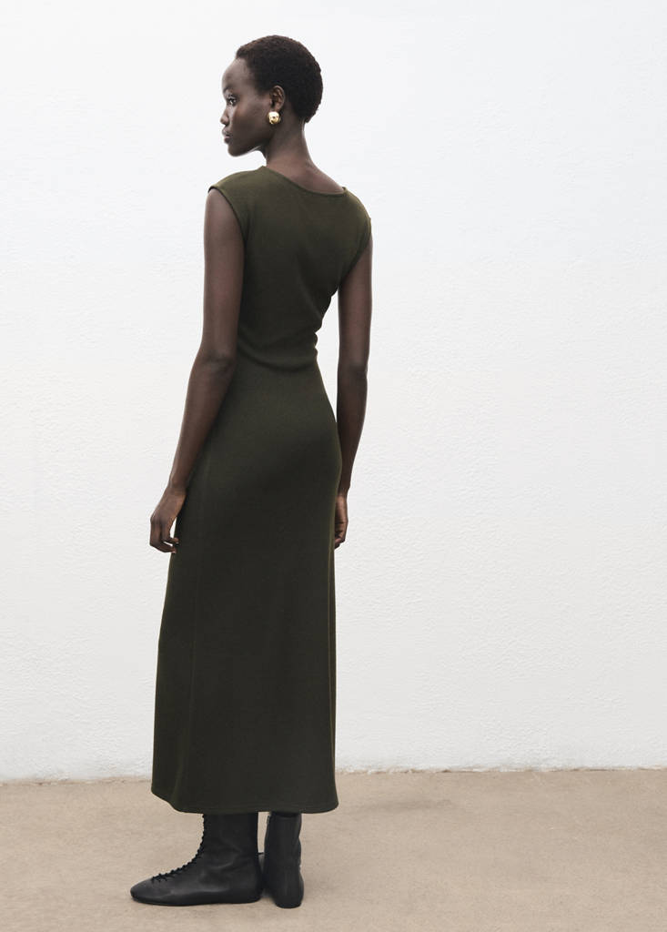 Robe En Maille Fine Avec Fronce Latérale