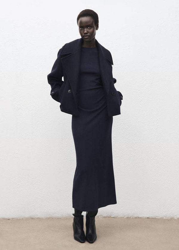 Robe En Maille Fine Avec Fronce Latérale