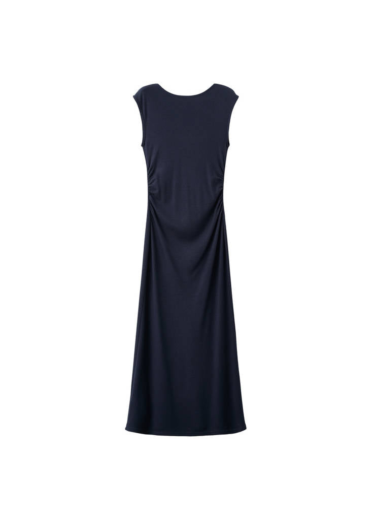 Robe En Maille Fine Avec Fronce Latérale