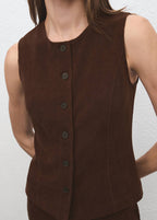 Gilet De Costume En Velours Côtelé