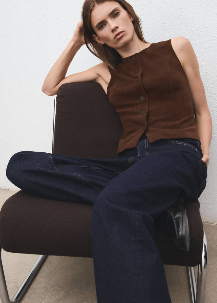 Gilet De Costume En Velours Côtelé