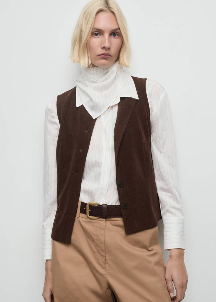 Gilet De Costume En Velours Côtelé