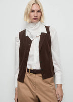 Gilet De Costume En Velours Côtelé