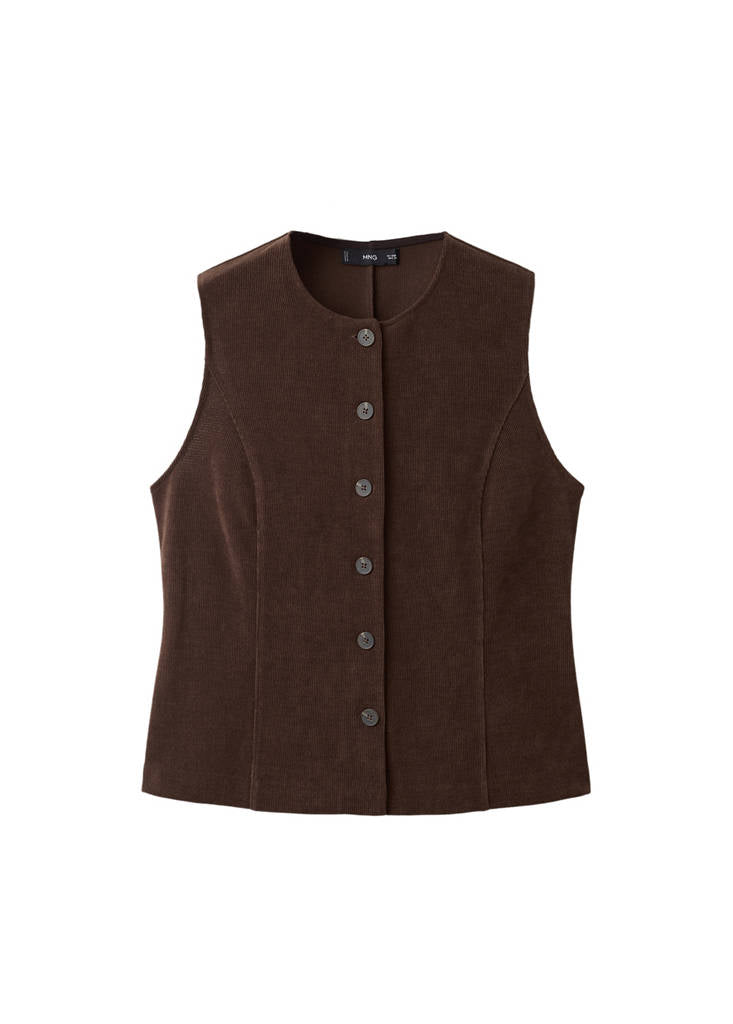 Gilet De Costume En Velours Côtelé