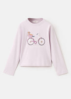 Camiseta Bici Violeta Claro/Pastel - Niña
