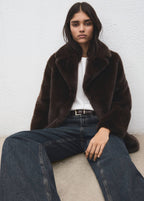Manteau Fausse Fourrure Revers