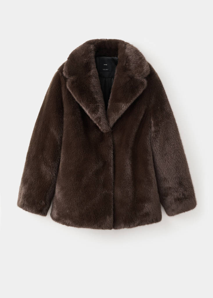 Manteau Fausse Fourrure Revers