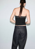 Top Col Halter Brillant