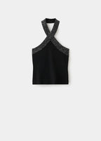 Top Col Halter Brillant