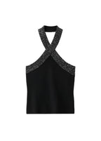 Top Col Halter Brillant