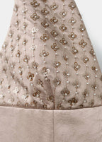 Robe Satinée Encolure Paillettes