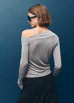 T-Shirt Asymétrique Manches Longues