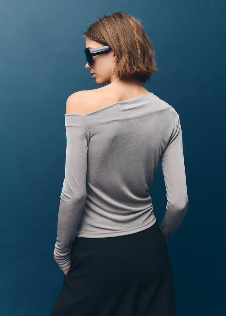 T-Shirt Asymétrique Manches Longues