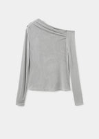 T-Shirt Asymétrique Manches Longues