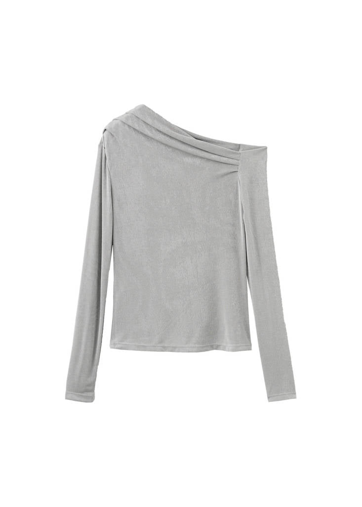 T-Shirt Asymétrique Manches Longues