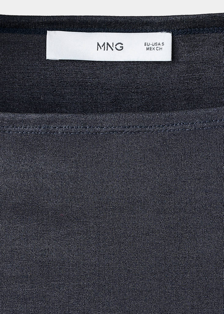 T-Shirt Métallisé À Col Bateau