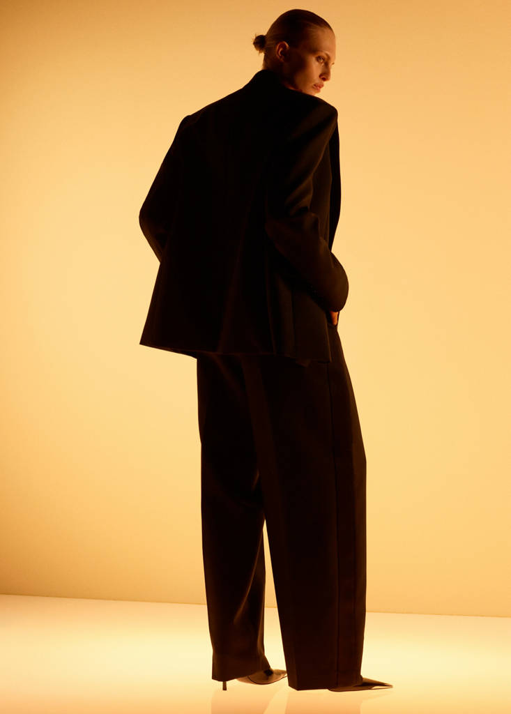 Veste De Costume Laine Mélangée À Rabats