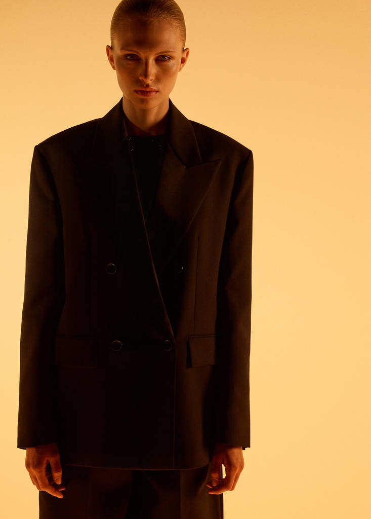 Veste De Costume Laine Mélangée À Rabats