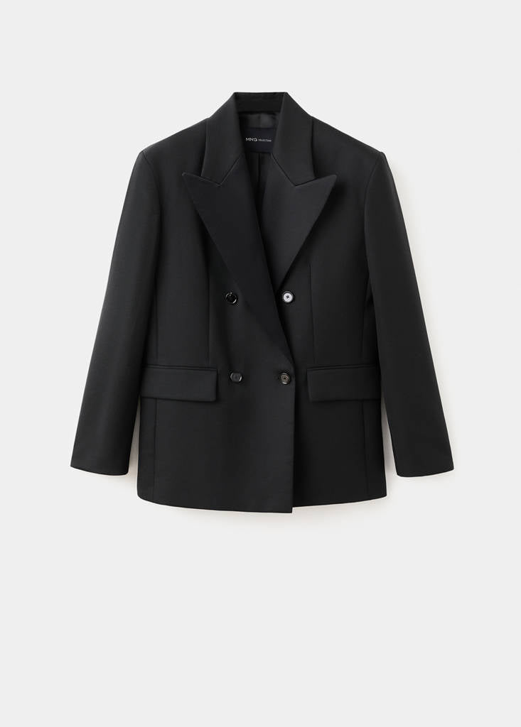 Veste De Costume Laine Mélangée À Rabats
