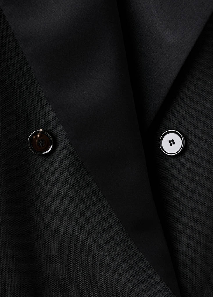 Veste De Costume Laine Mélangée À Rabats