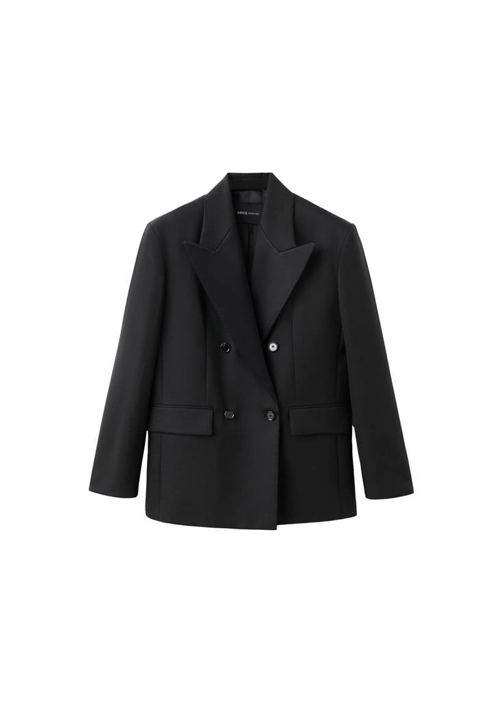 Veste De Costume Laine Mélangée À Rabats