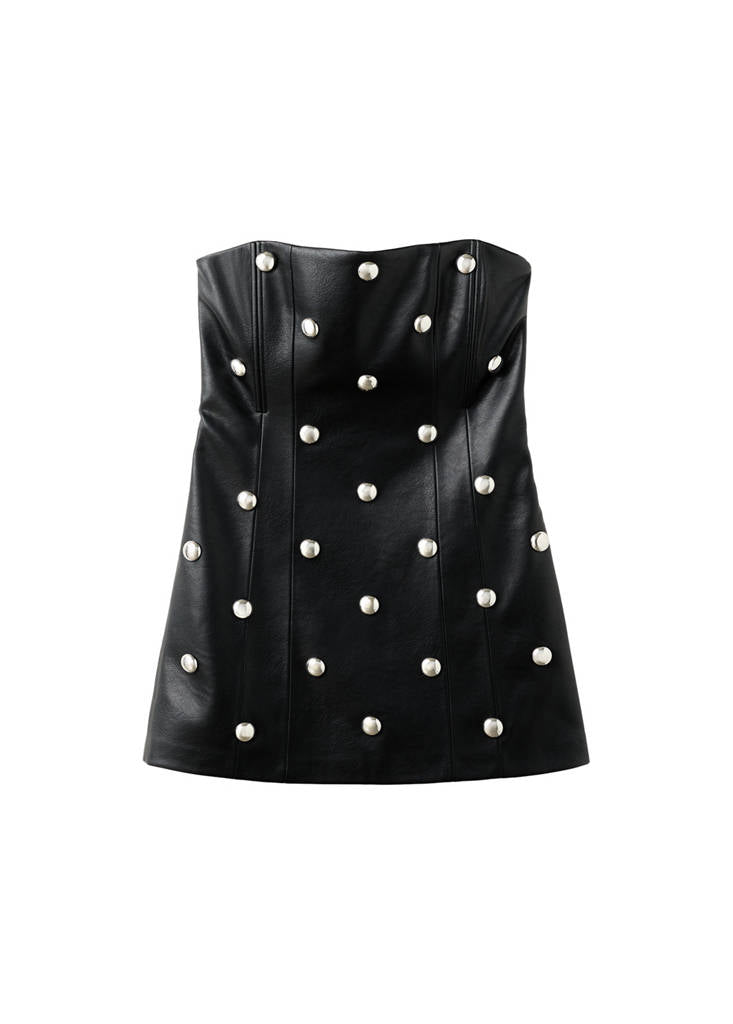 Robe Cuir Synthétique À Clous