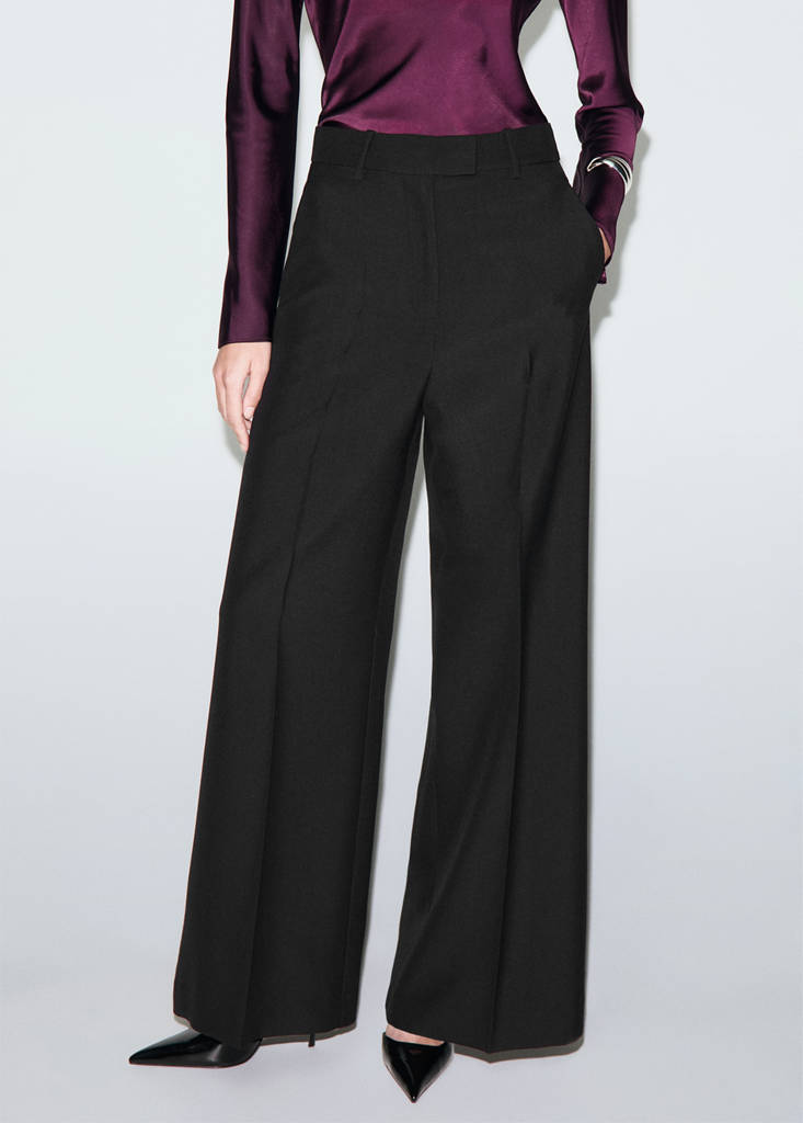Pantalon Costume Laine Mélangée