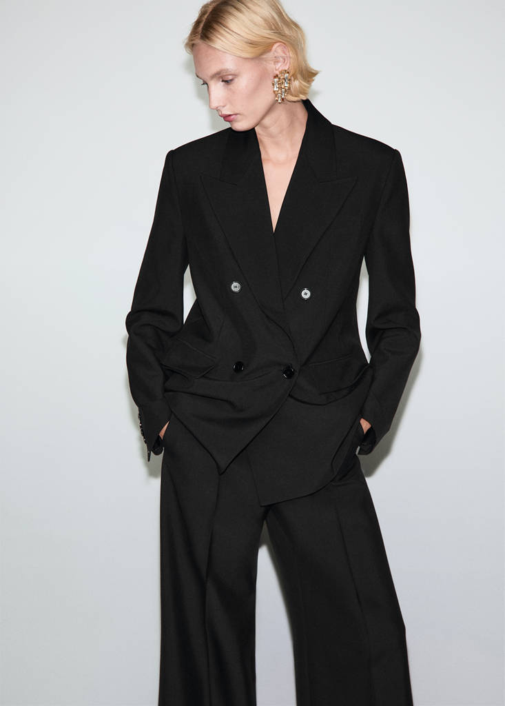 Pantalon Costume Laine Mélangée