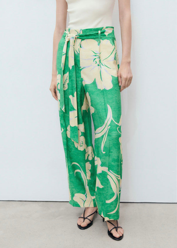 Pantalon Imprimé Ceinture