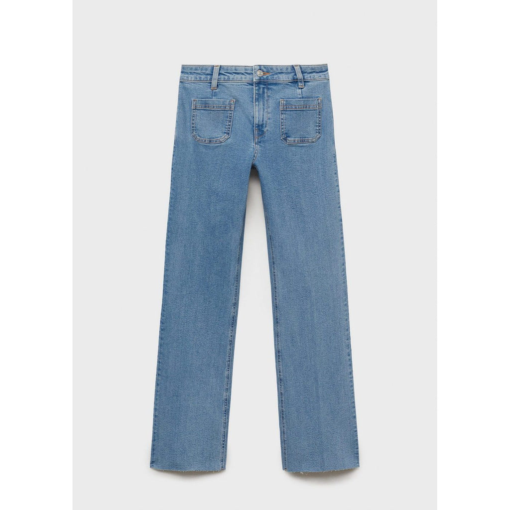 Jean Flare Crop Poches