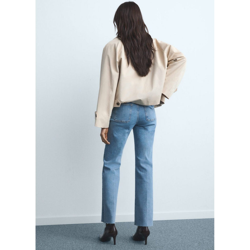 Jean Flare Crop Poches