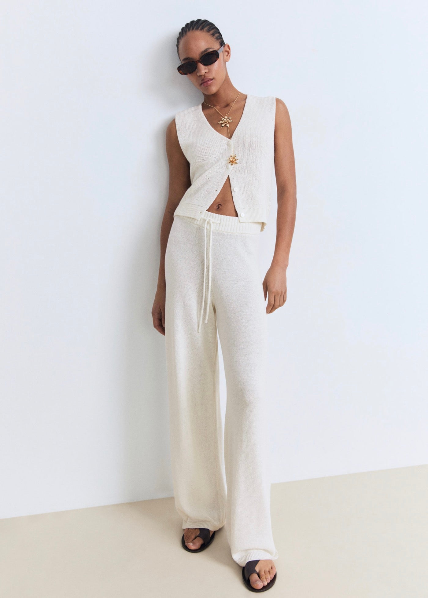 Pantalon Maille Ajourée