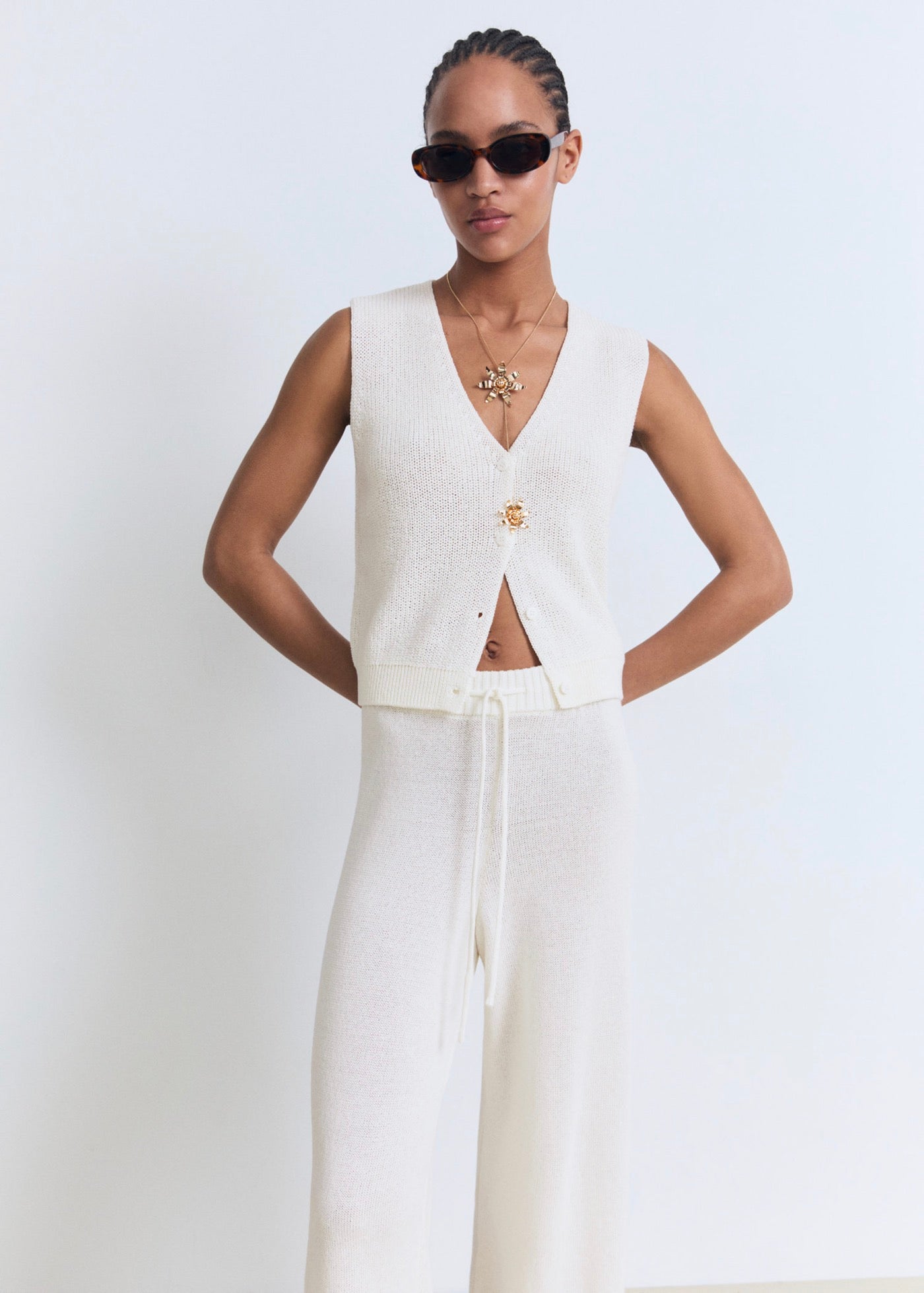 Pantalon Maille Ajourée