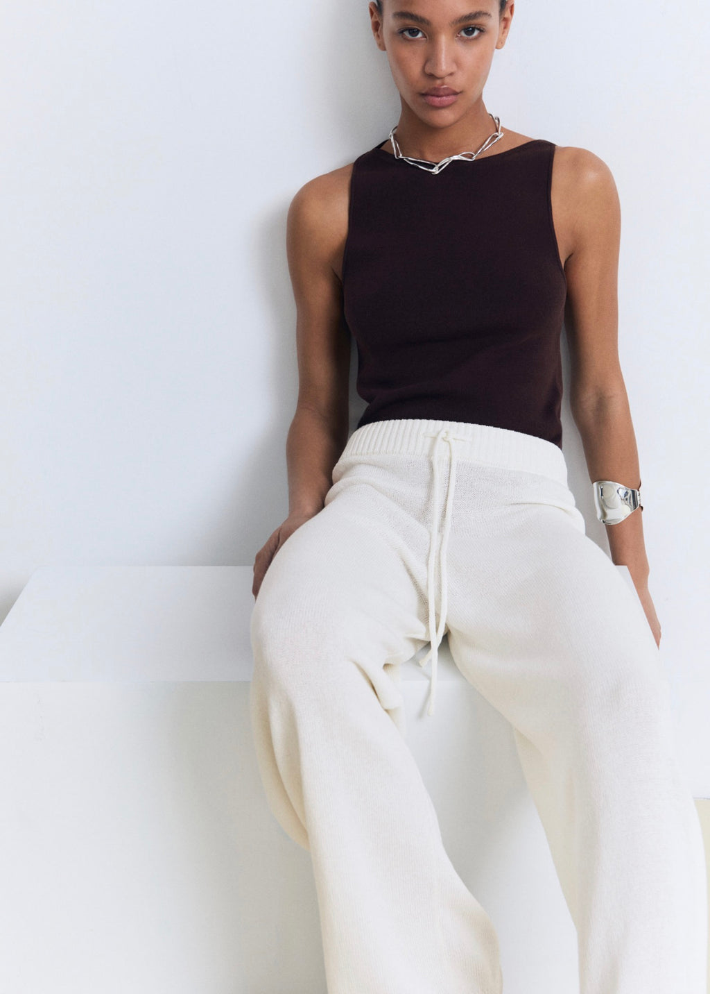 Pantalon Maille Ajourée