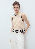 Top En Crochet Finitions À Fleurs